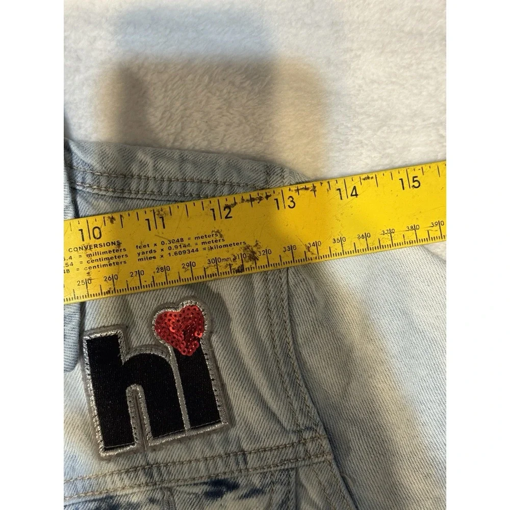 Gap Kids XL Emoji Patch Denim Jacket Light Wash Girl‎ 12-13Y Sequin Fun SPR18